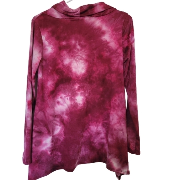 NWOT Forgoten Grâce Tie dye cowl neck sweater long sleeve A line Oversize - Picture 4 of 6